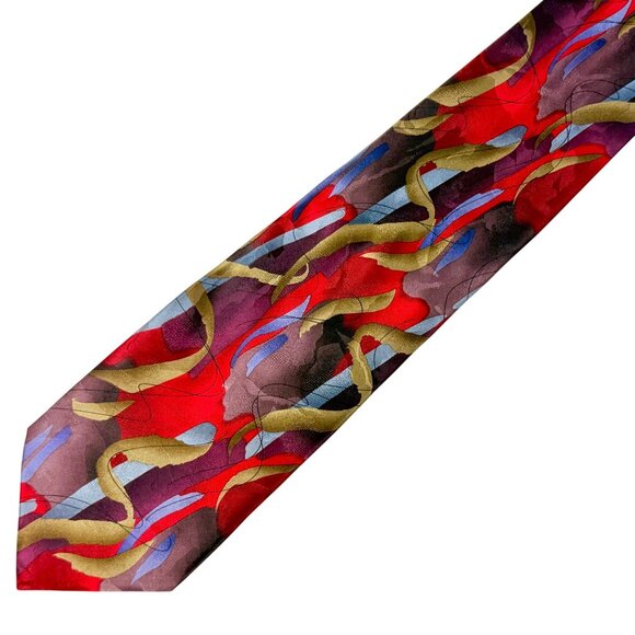 Vtg. J. Garcia Extra Long Silk Tie Wetlands II Collection - 61.5" x 4" - NWT - Picture 4 of 9